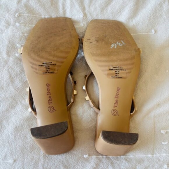 The Drop Avery Square Toe Two Strap High Heeled Sandal size 9 - Picture 6 of 7